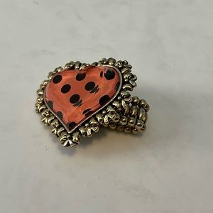 Polka Dot Heart Statement Ring